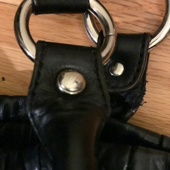 B. Makowsky Leather Moscow Sachel Handbag - Black - Picture 5 of 10